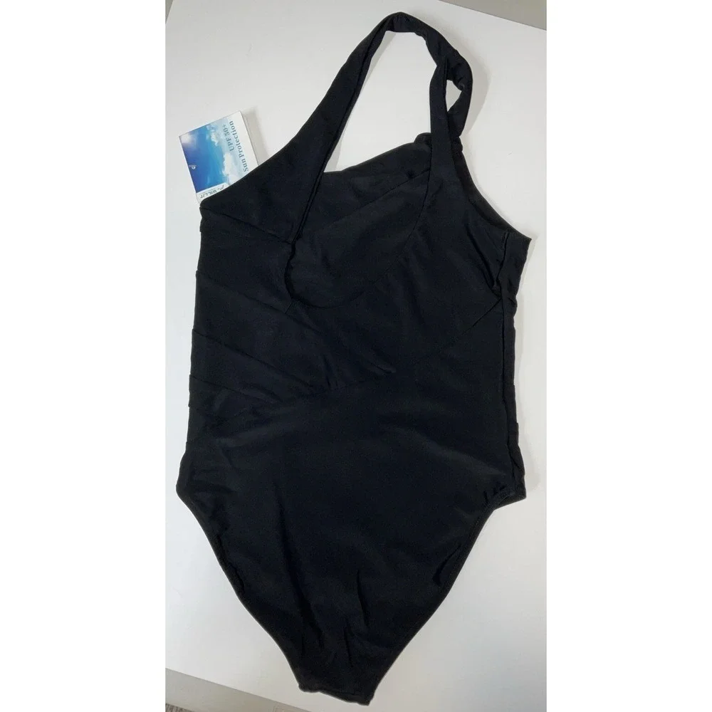 NWT Women's‎ UPF 50+ Willit One Piece One Shoulder Black Swimsuit - Size Small